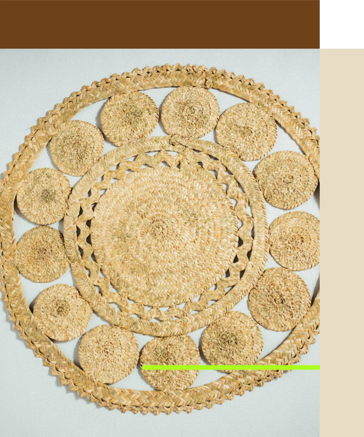 Tapete Grande artesanal de AECT, cestaria tradicional de Estremadura, Portugal