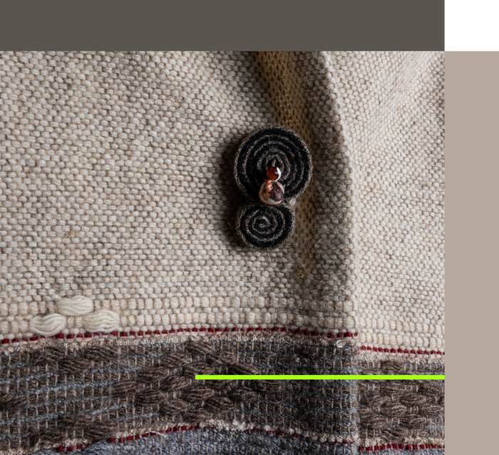 Hooded Coat with Looped Trim