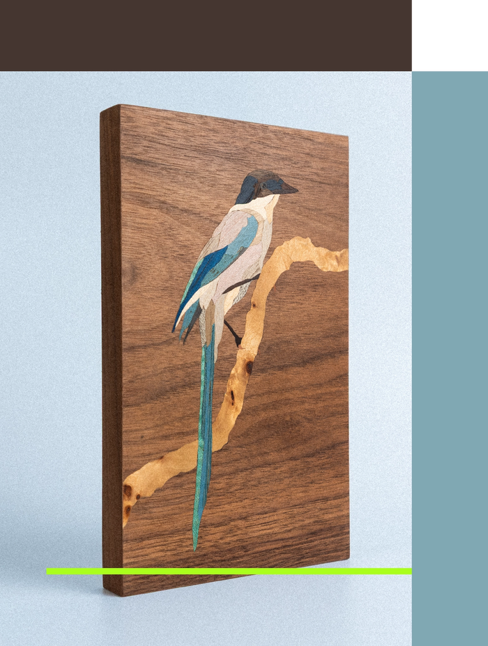 Quadro Pega Azul, peça artesanal de Jacky Cavallari
