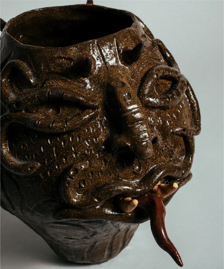 The mouth of the vase