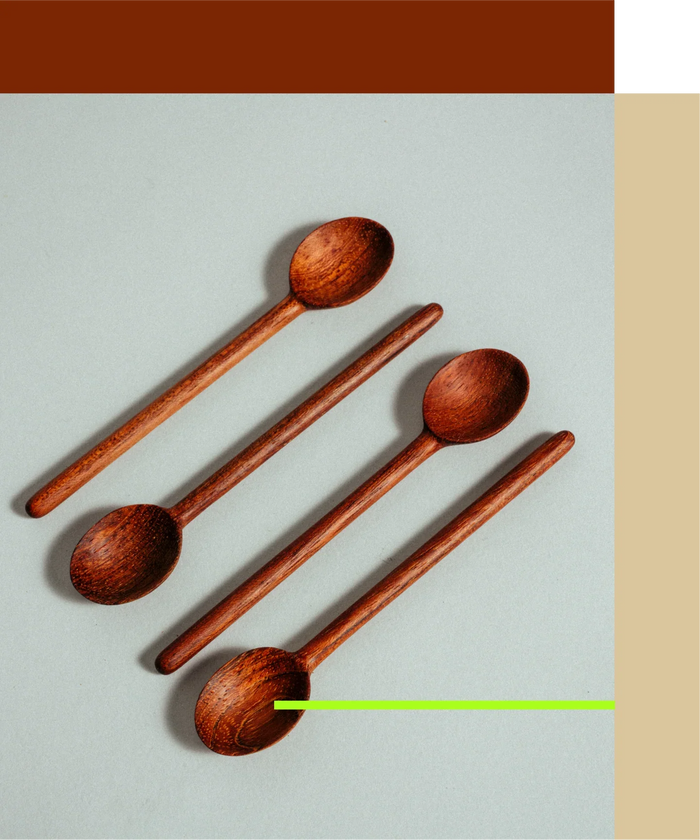 Colheres de Café (conjunto de 4) artesanal de Ana Sincu, carpintaria tradicional de Estremadura, Portugal