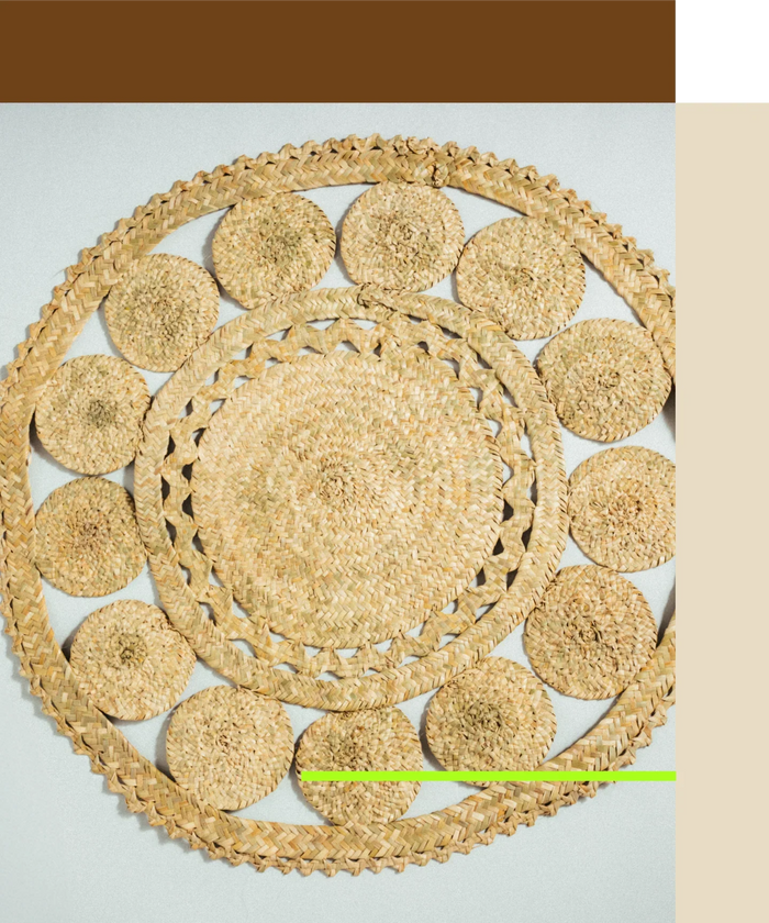 Tapete Grande artesanal de AECT, cestaria tradicional de Estremadura, Portugal