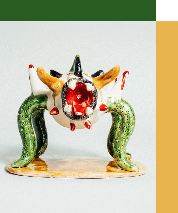 Papão (Sarronco) artesanal de António Ramalho, olaria tradicional de Minho, Portugal