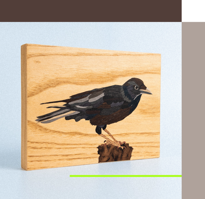 Quadro Corvo, peça artesanal de Jacky Cavallari