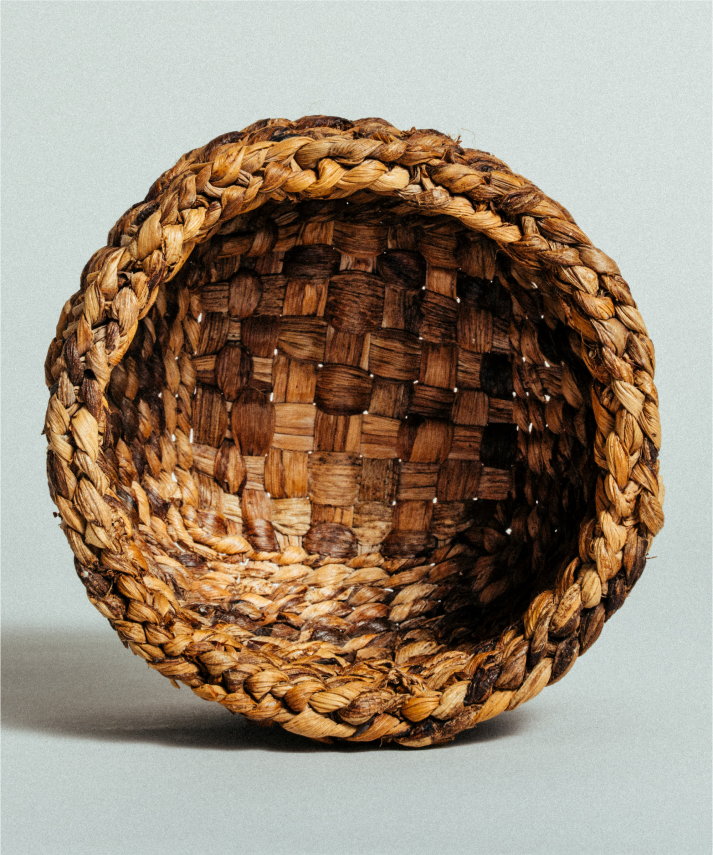 Round Plaided Basket (small)