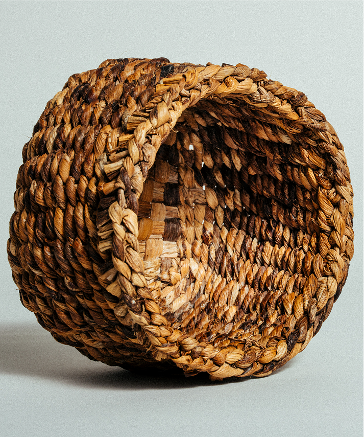 Round Plaided Basket (small)