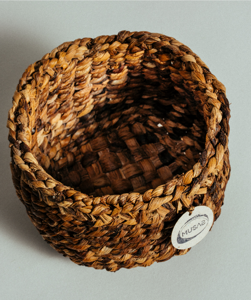 Round Plaided Basket (small)
