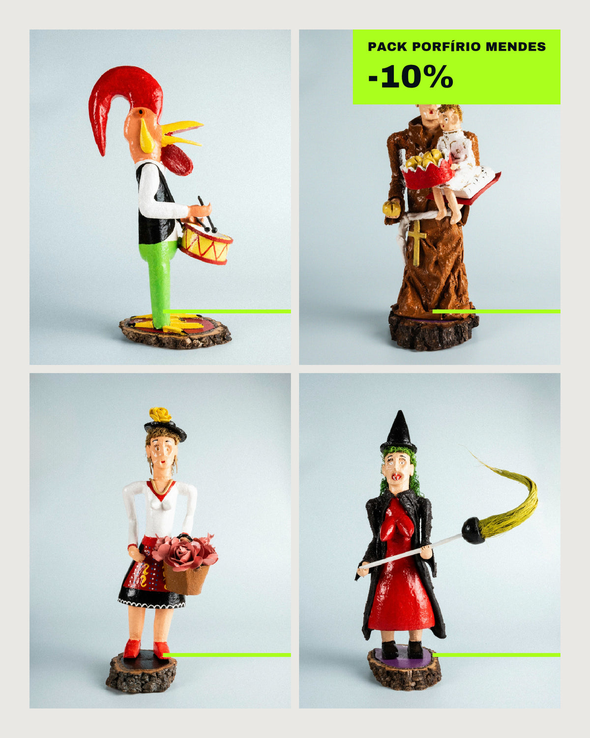 Pack Romaria: quatro figuras de Porfírio Mendes